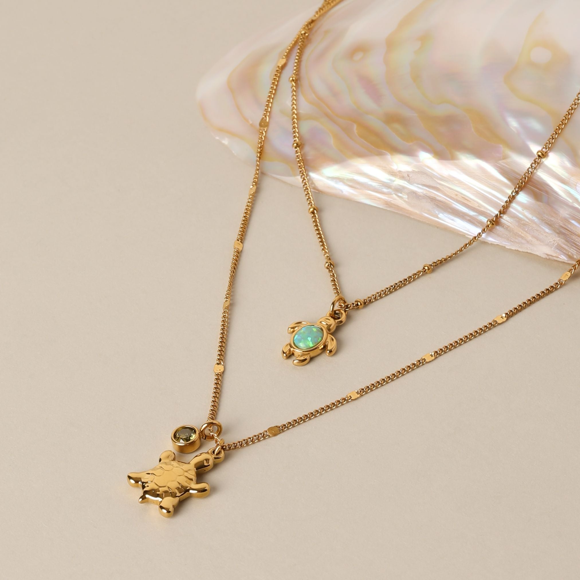 Gold Turtle Pendant Necklace