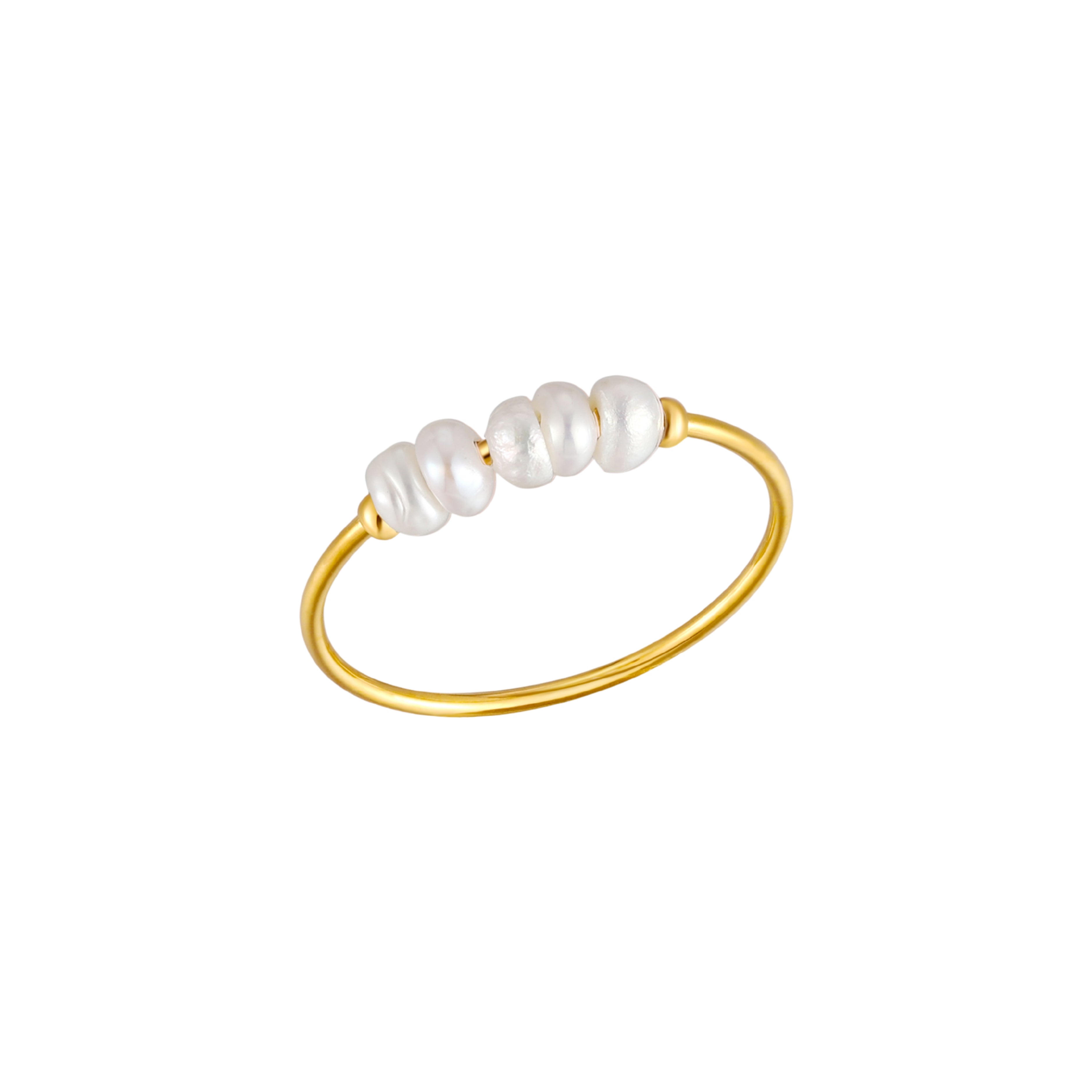 Golden Mini Pearls Ring