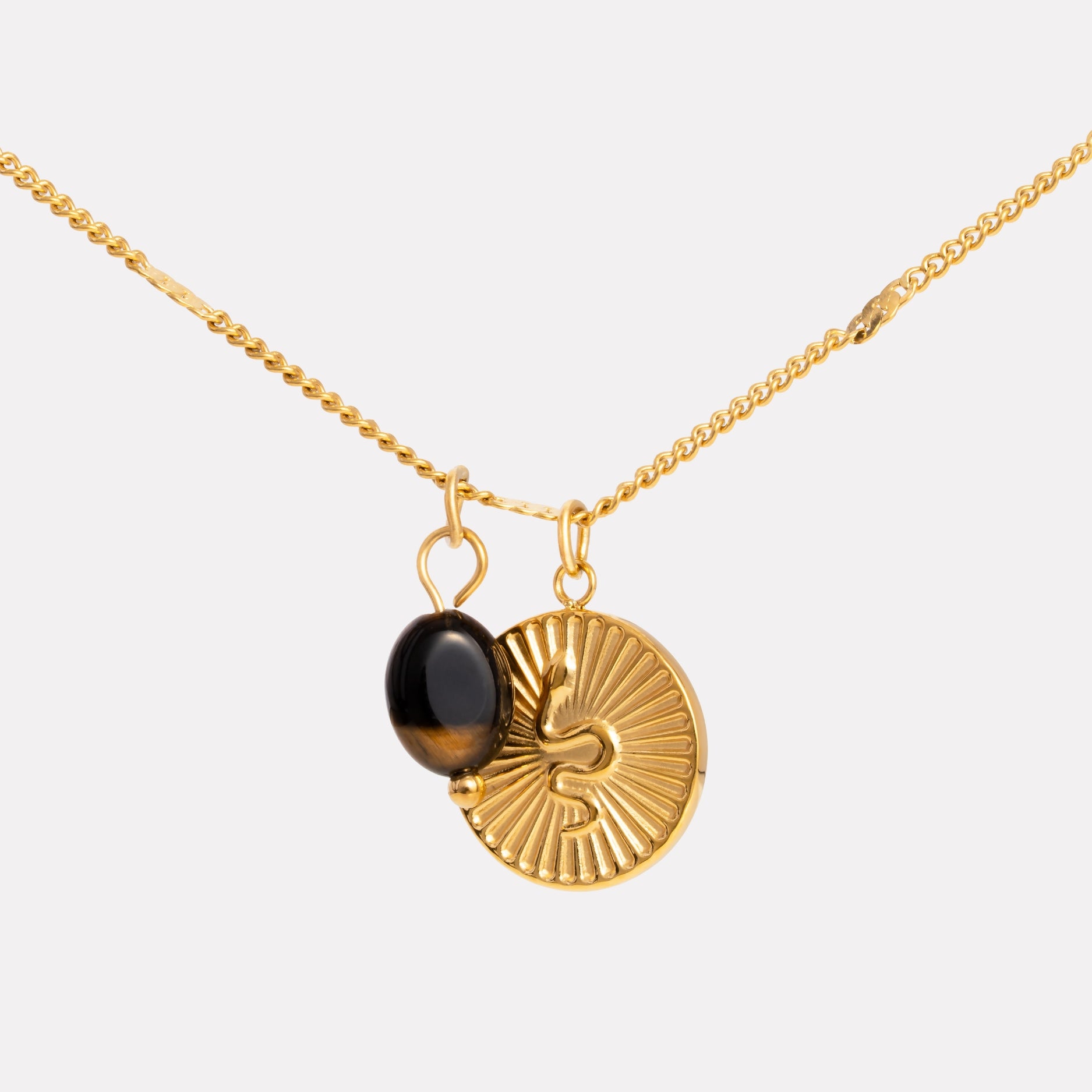 Golden Snake Necklace Closeup