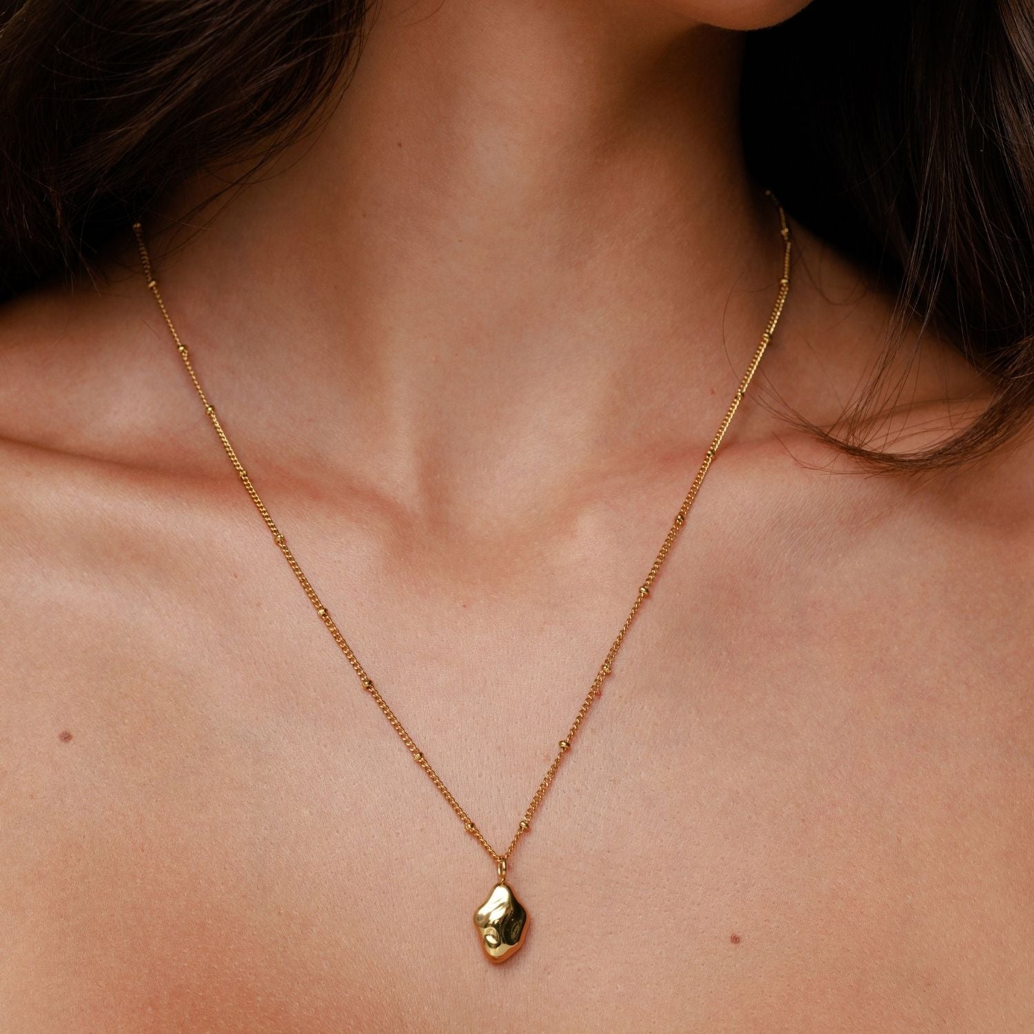 Goldie Necklace Close Up On Model