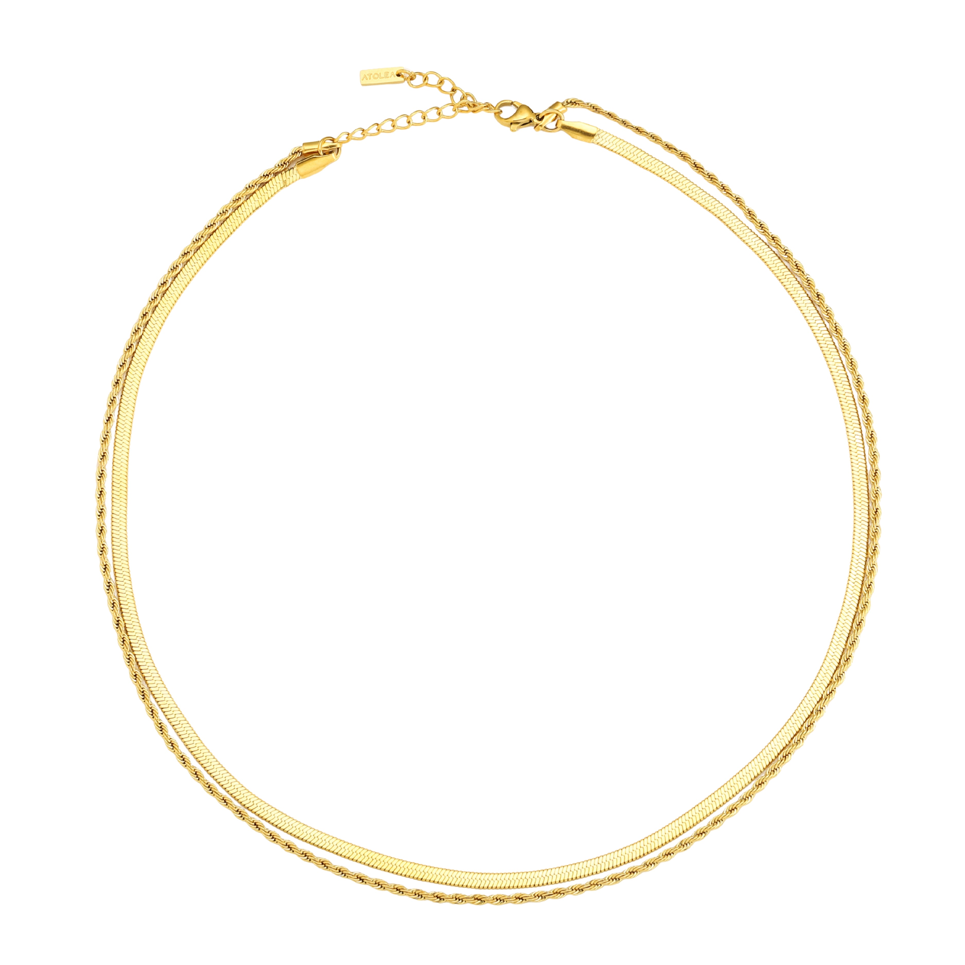 Layered Necklace White Background