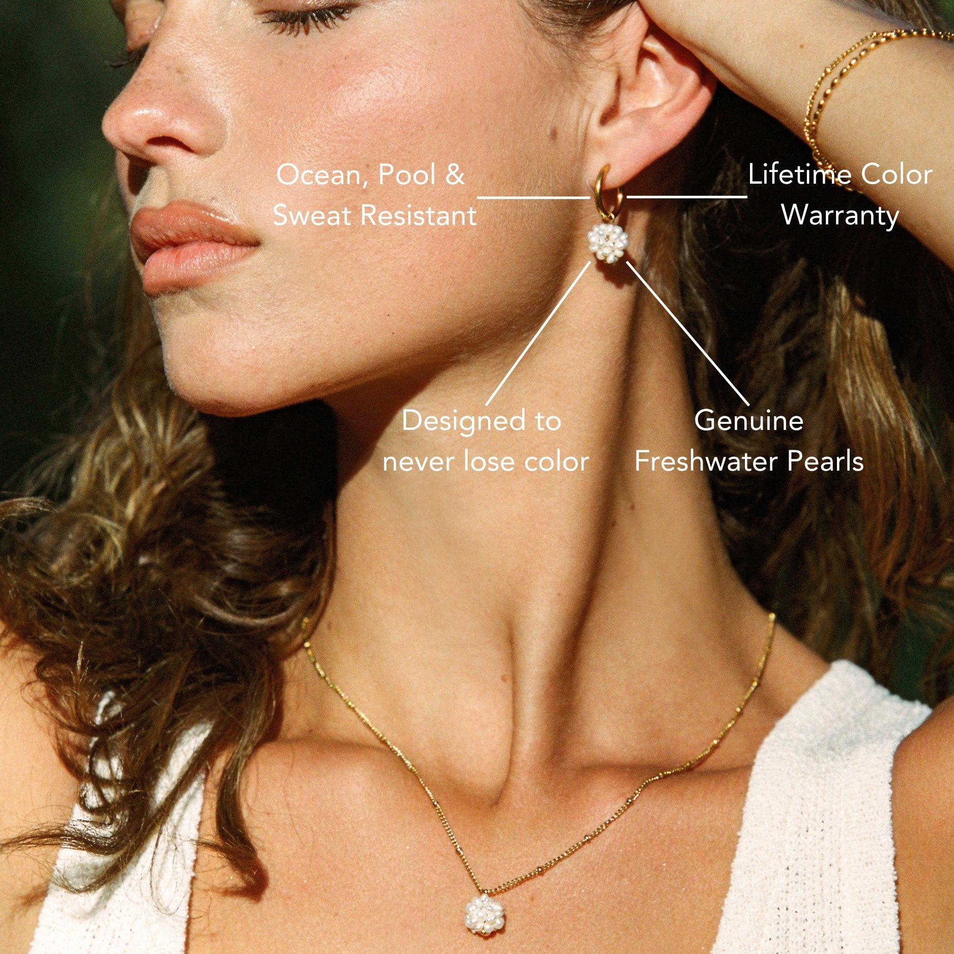 Pearl Dot Hoops