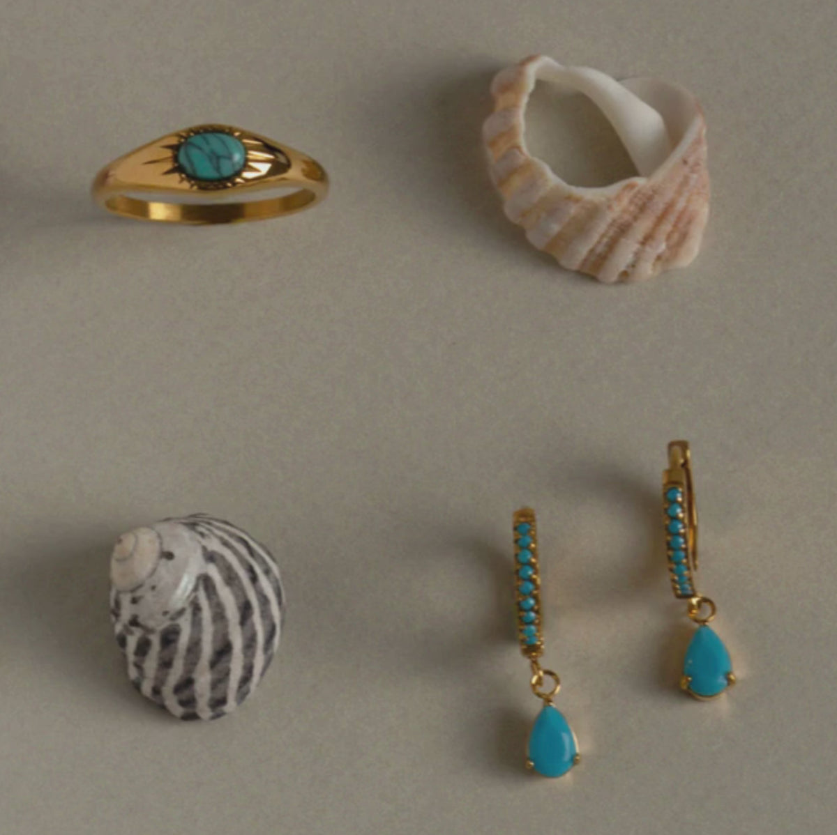 Turquoise Drop Hoops