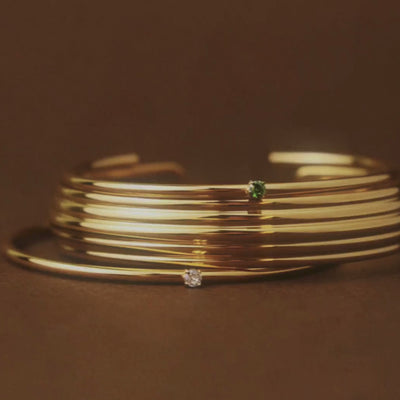 Thin Emerald Cuff