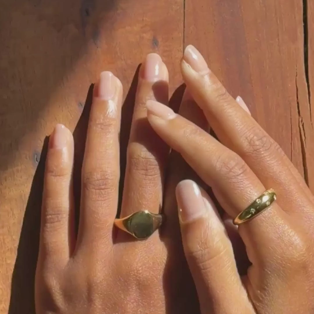 アクセサリー WAKANSILVERSMITH Oval signet ring olive R-088 Oval signet ring olive (SV Eagle) | WAKAN SILVER SMITH