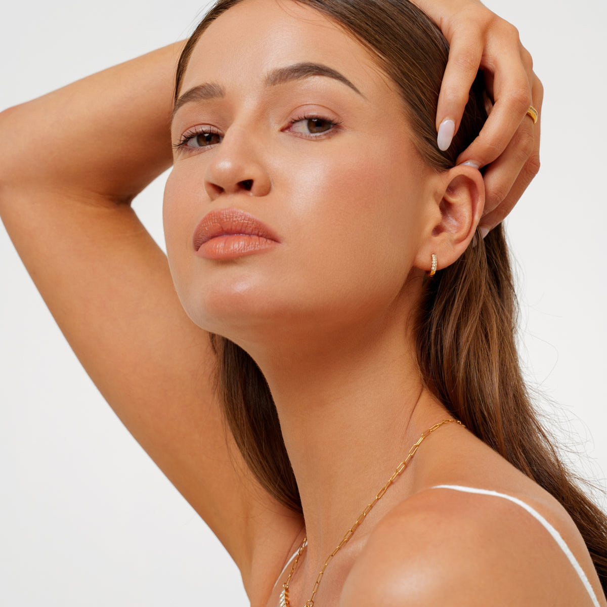 Round Diamond Hoops