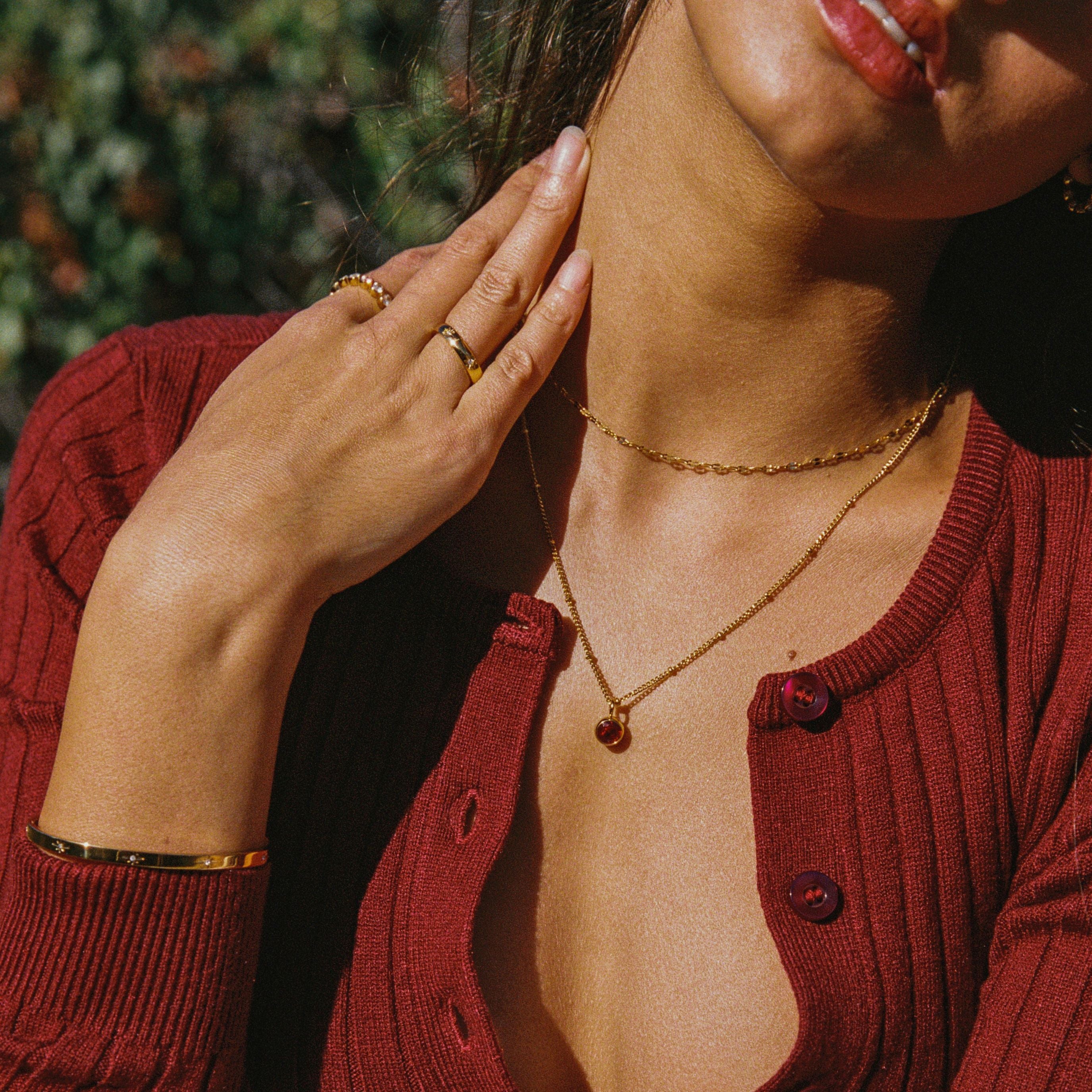Ruby Birthstone Necklace