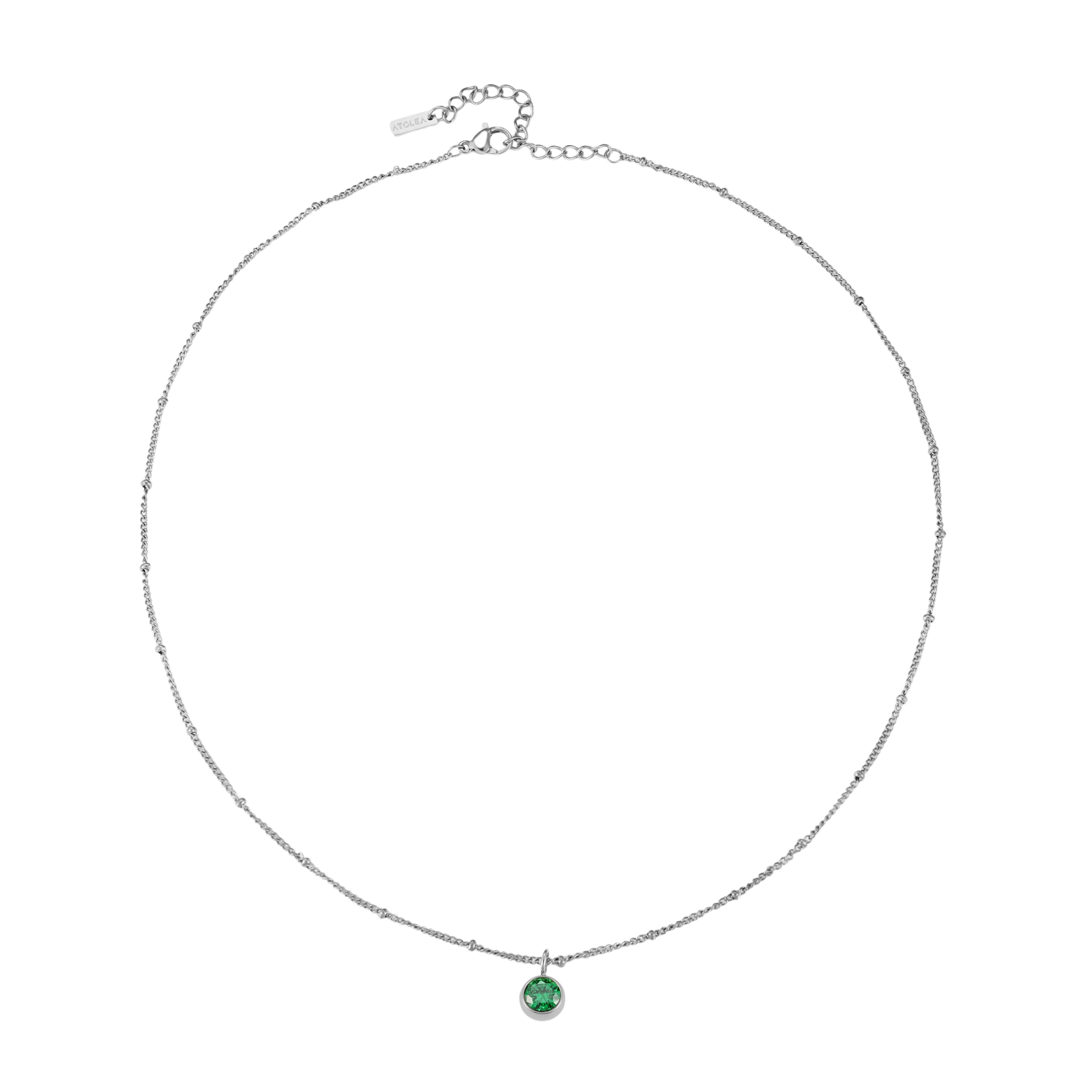 Silver Birthstone Necklace May