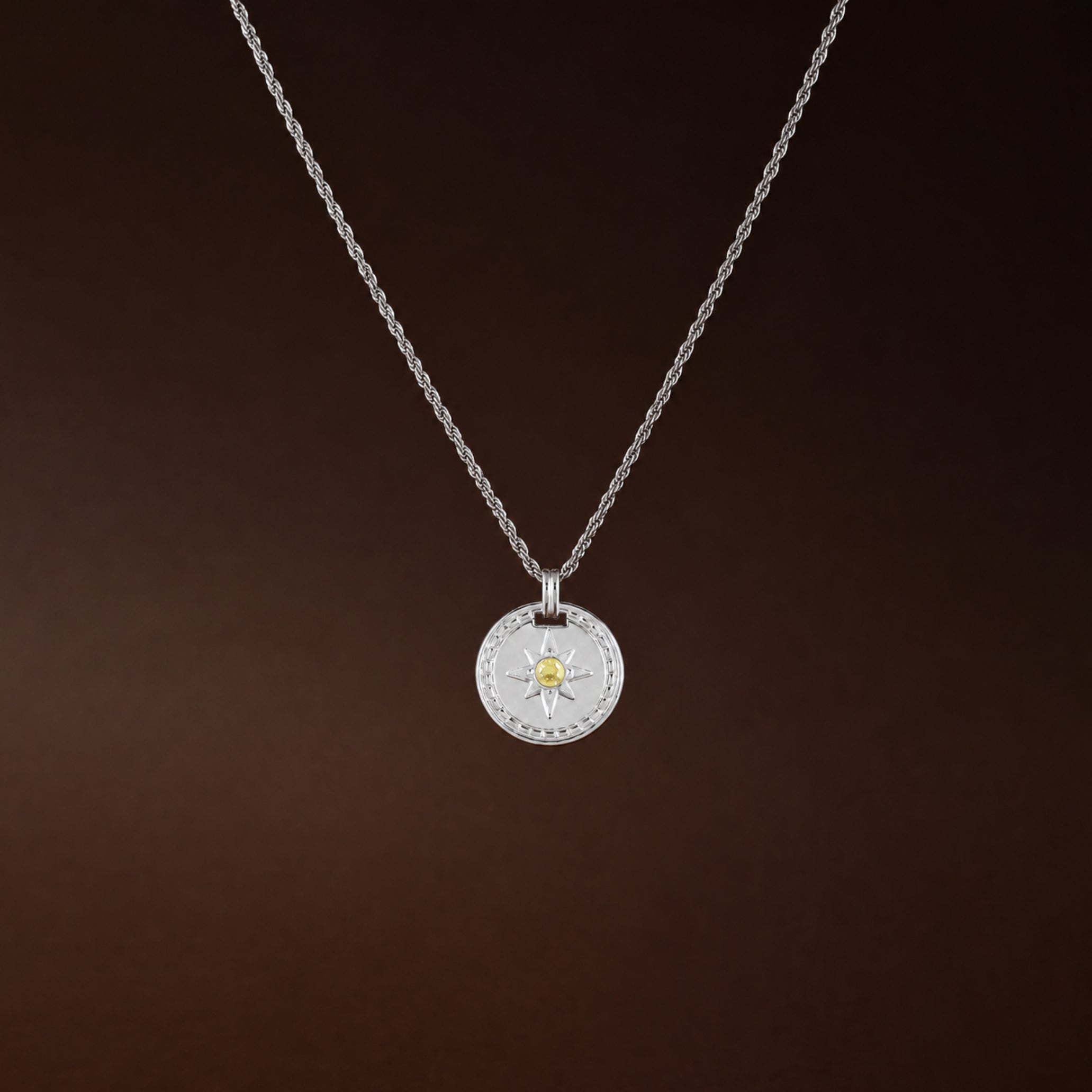 Silver Compass Pendant