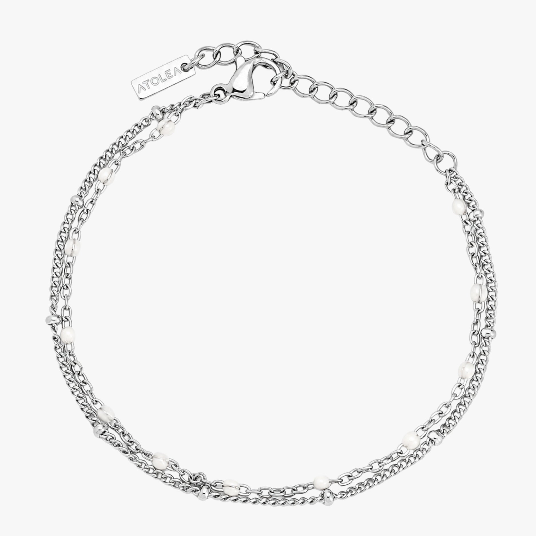 Silver Double Beaded Bracelet