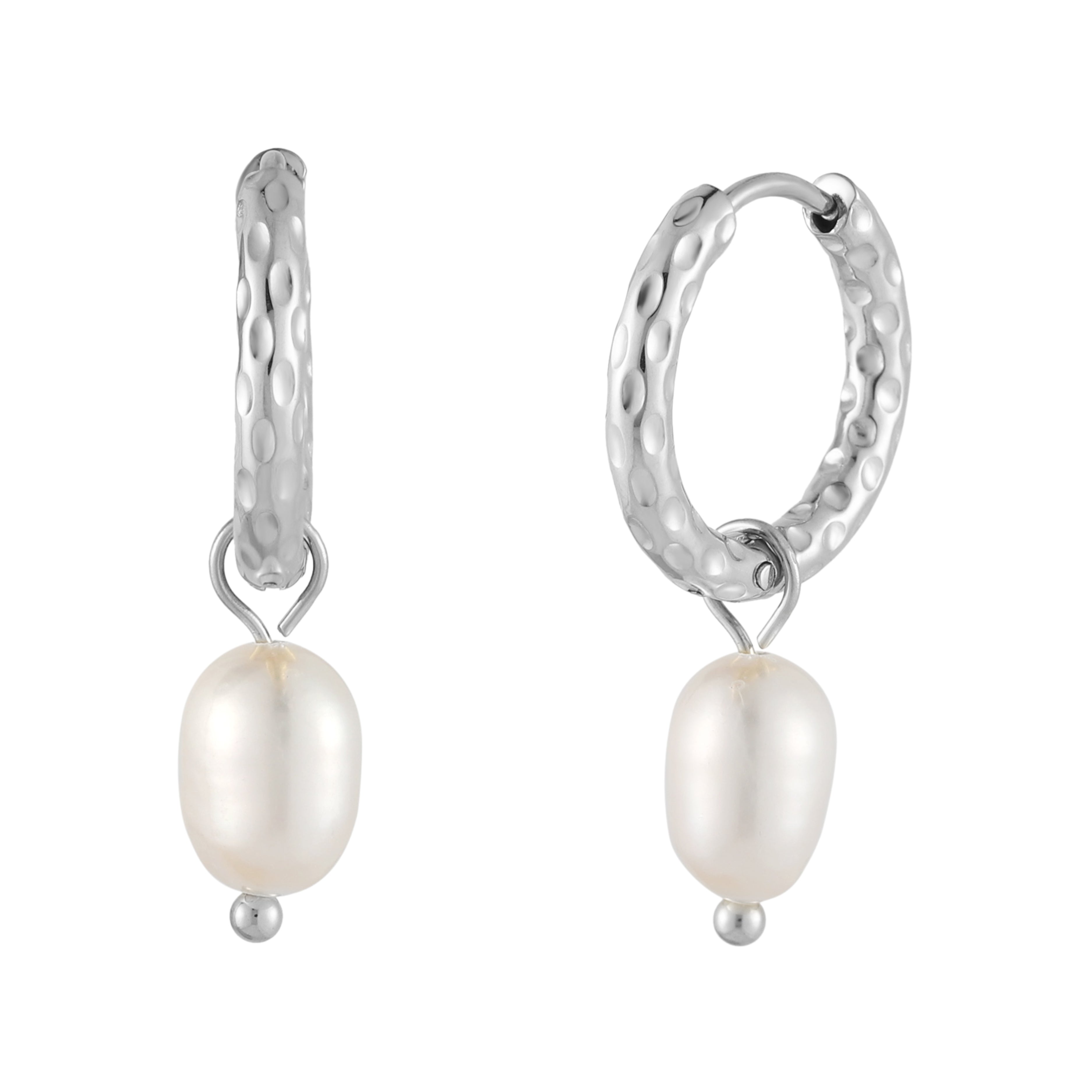 Silver Hammered Earrings