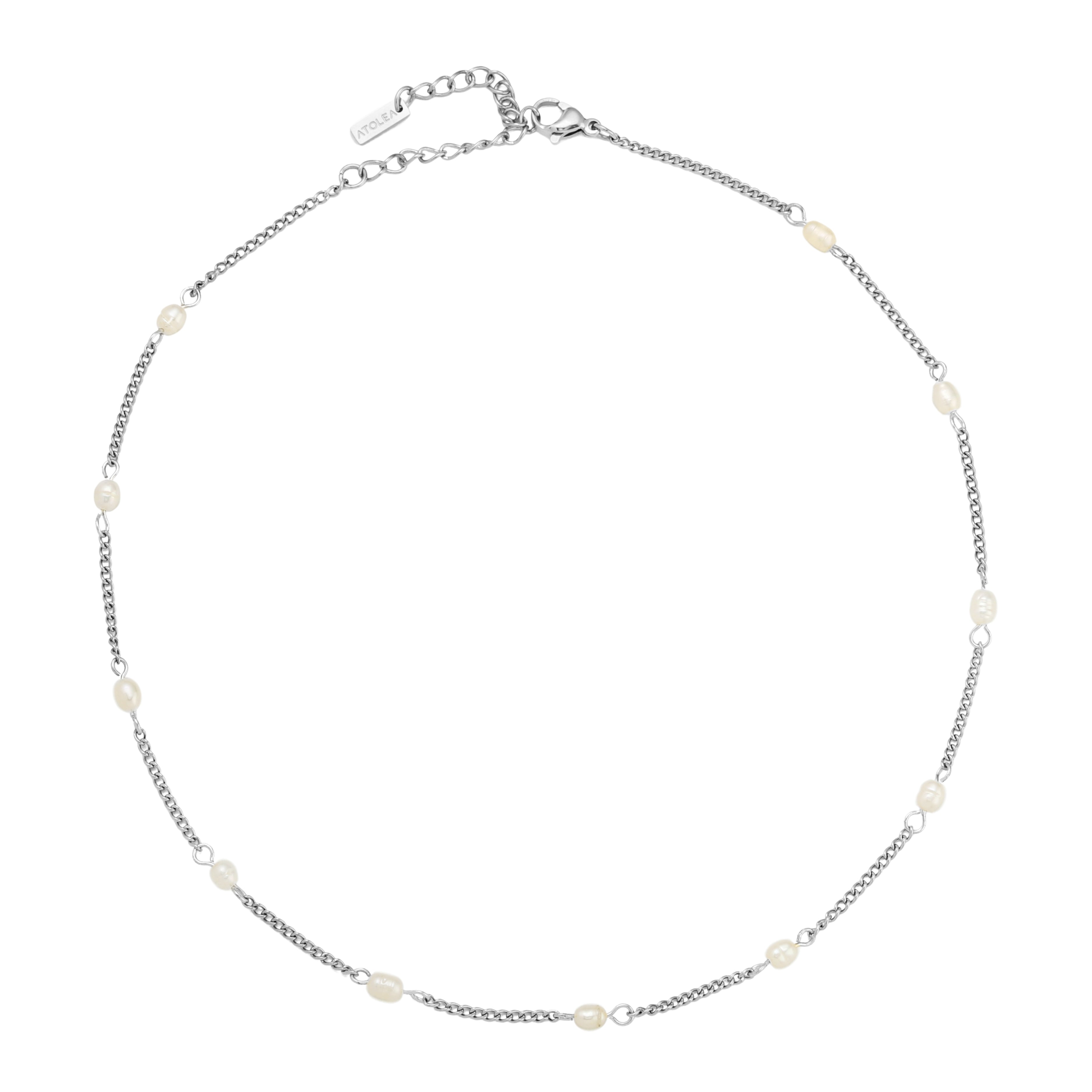 Silver Pearl Dainty Choker