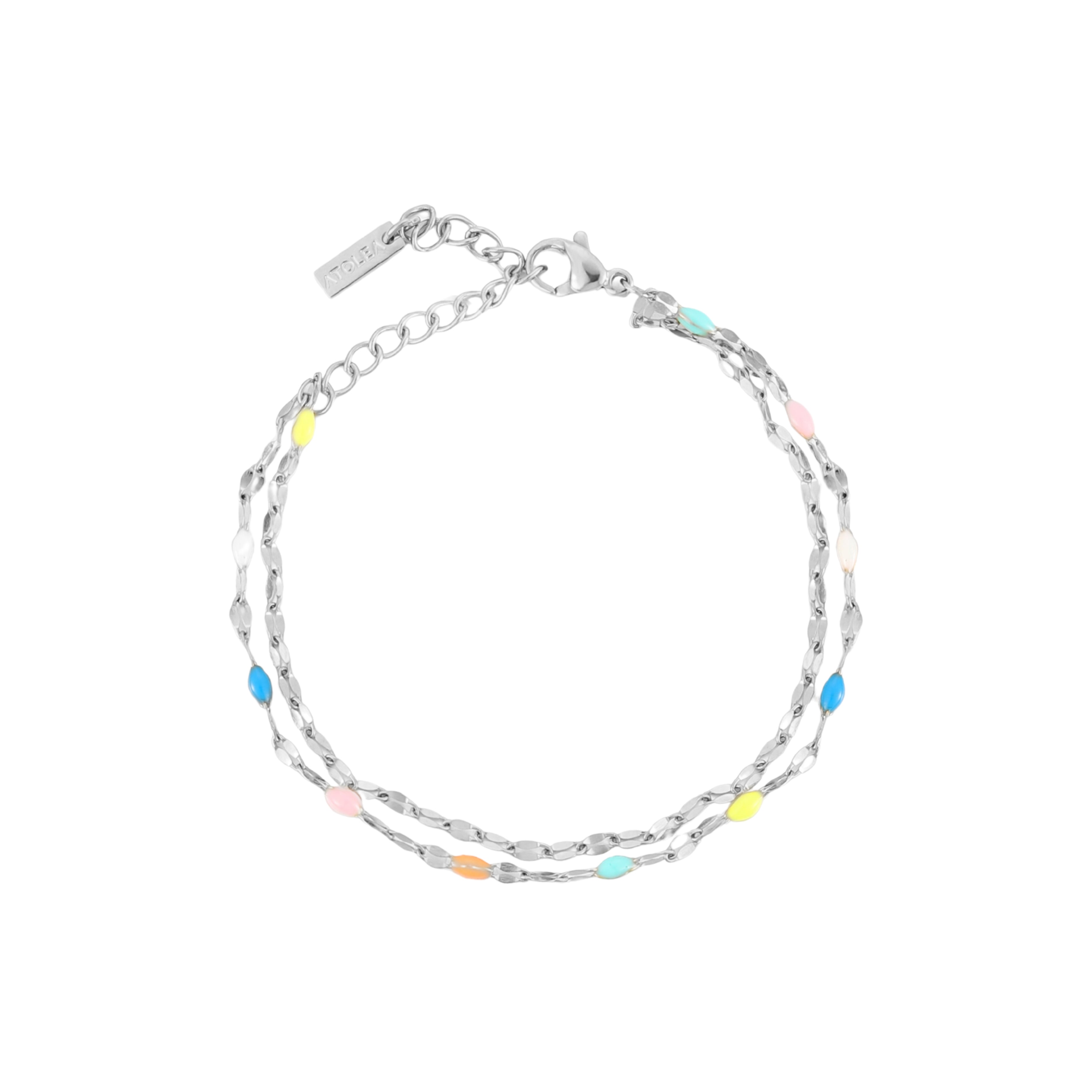 Silver Rainbow Dainty Bracelet