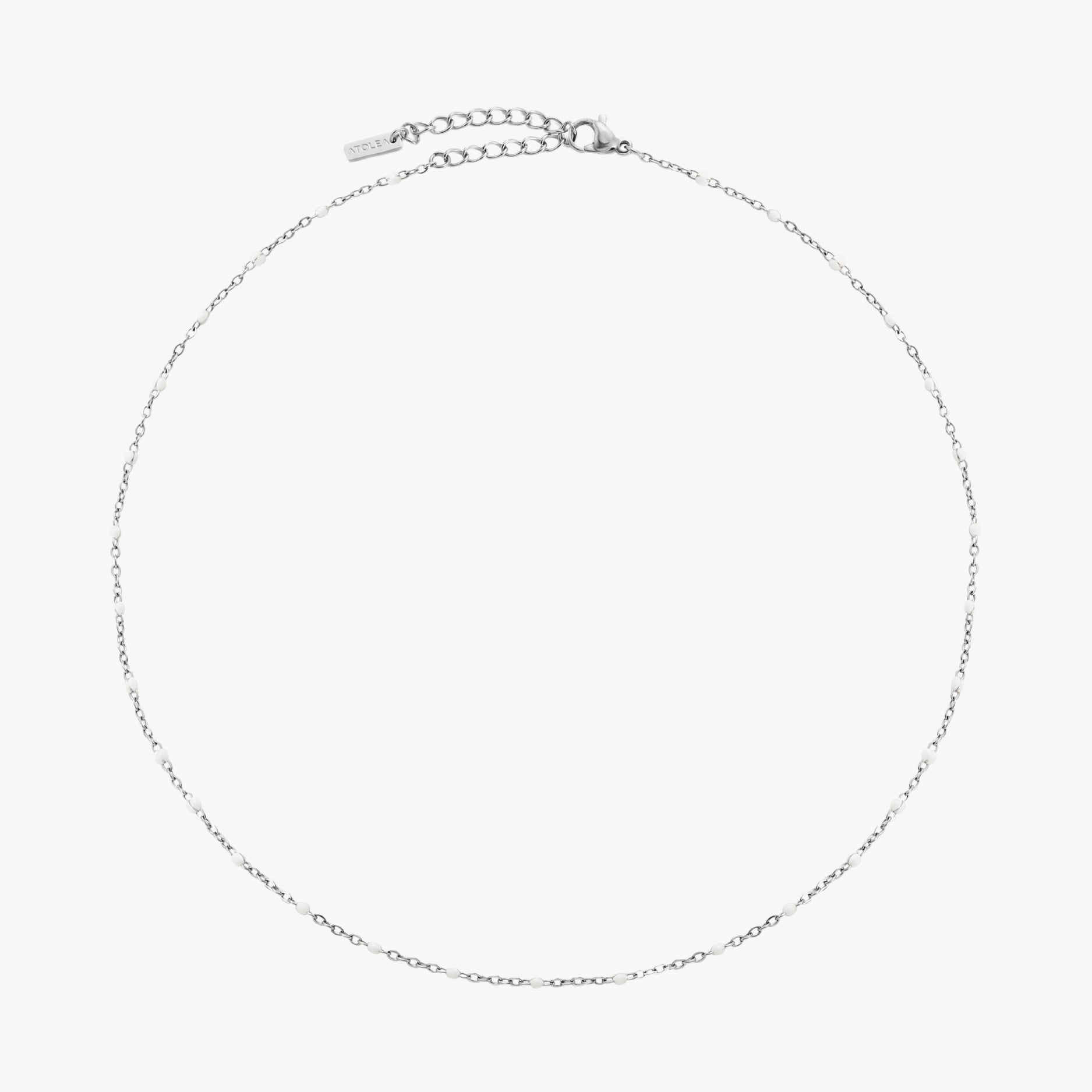 Silver White Beaded Choker