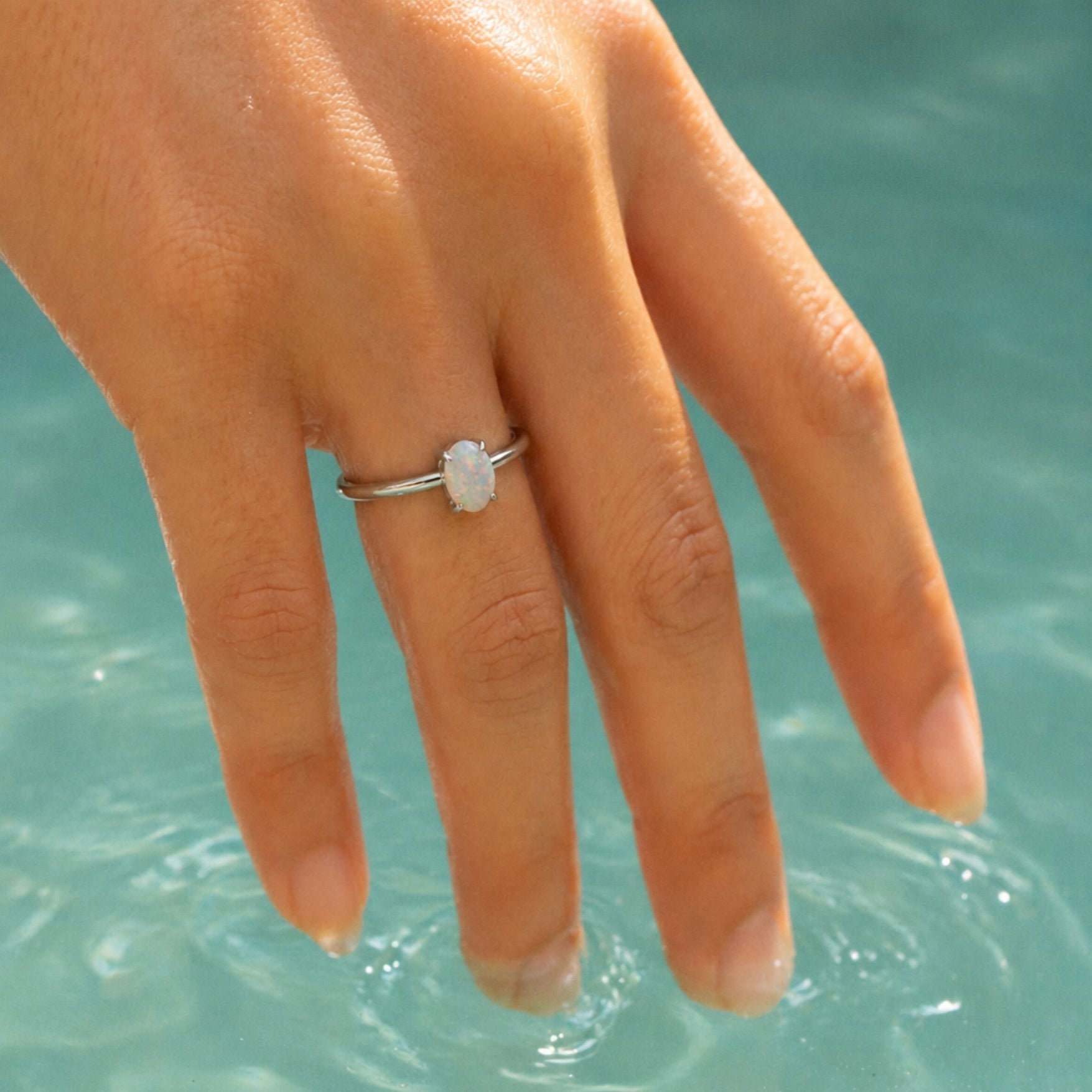 Silver White Opal