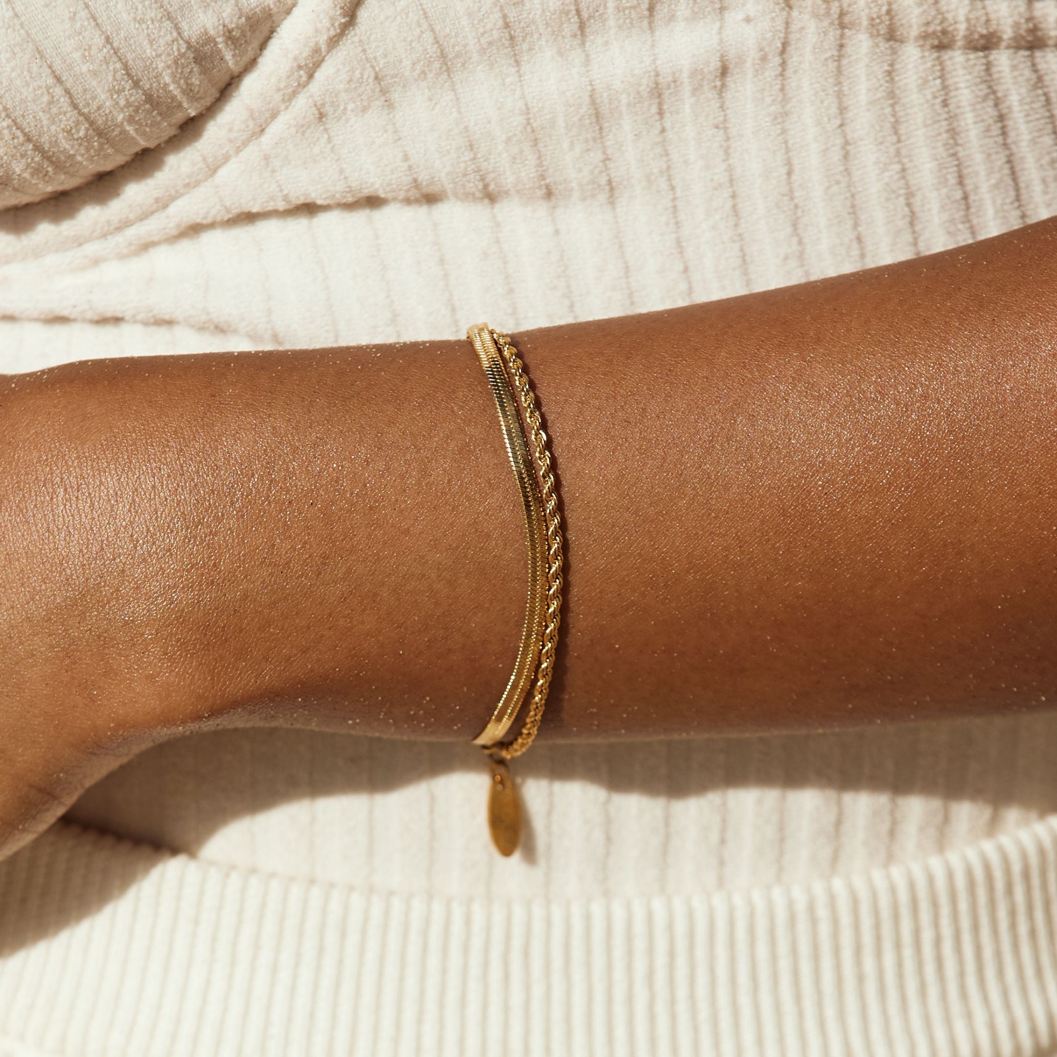 Simple gold bracelets