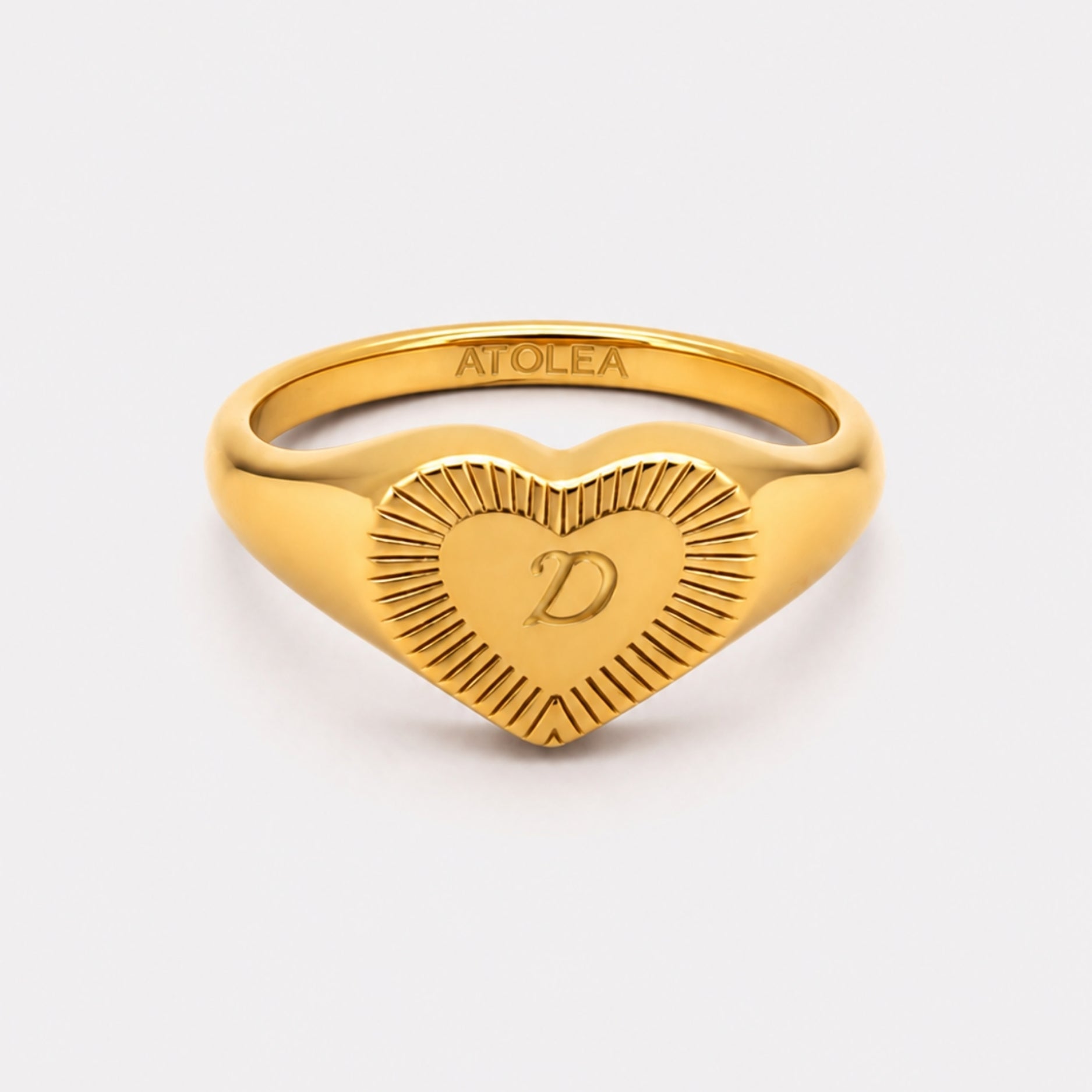 Single Initial Heart Ring