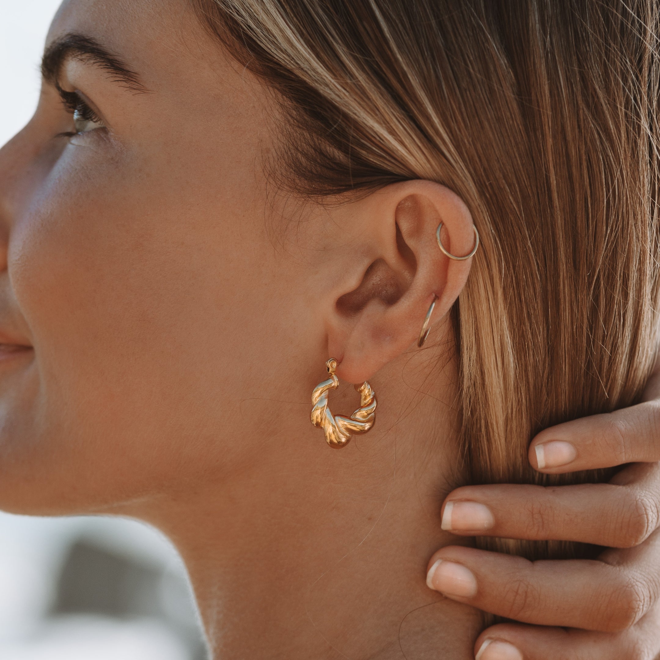 Twirl Gold Earrings