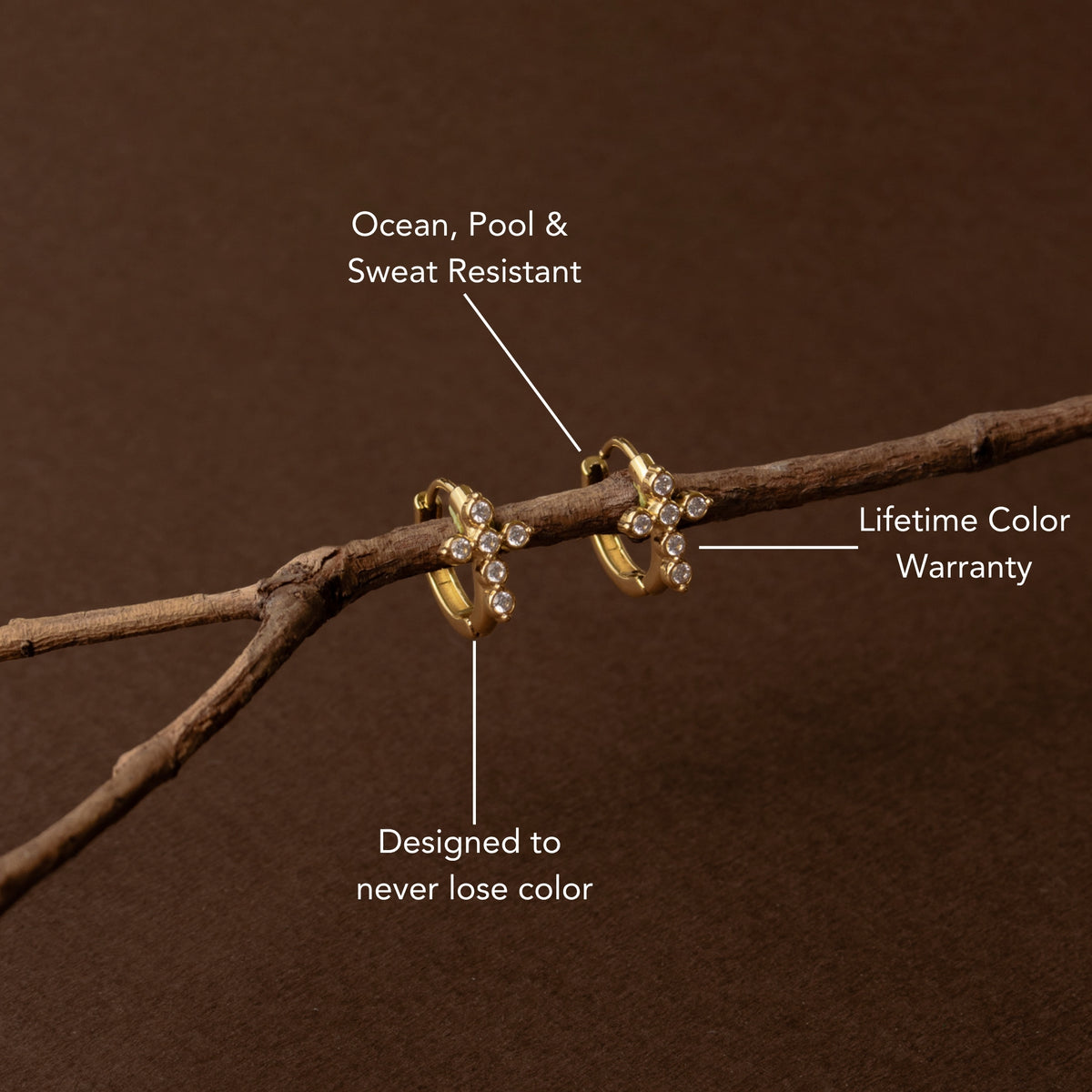 Waterproof Cross Earrings
