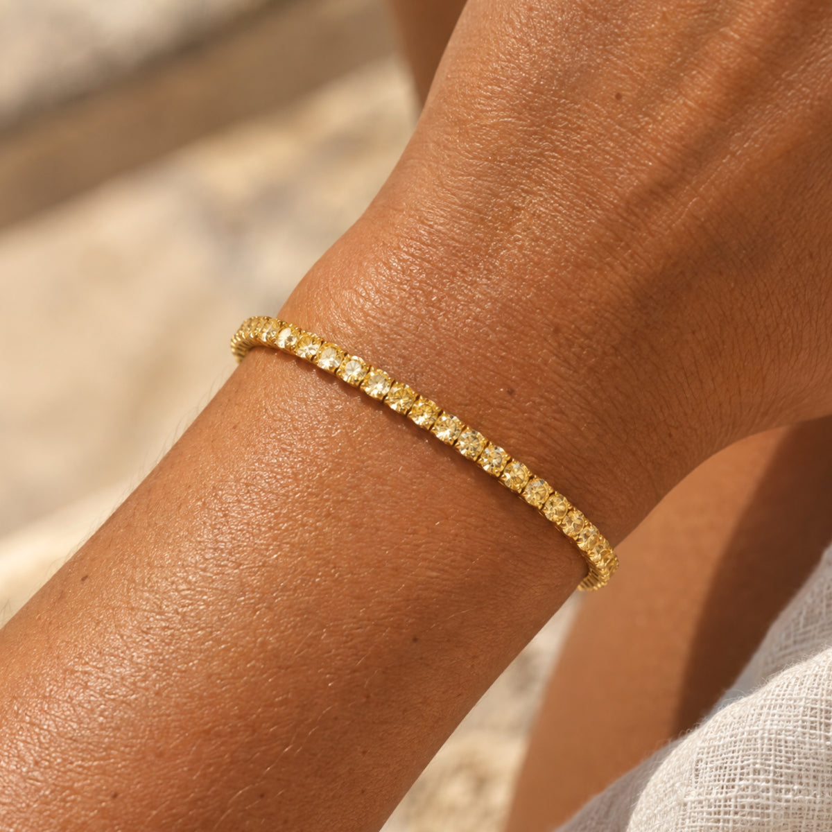 yellow tennis bracelet