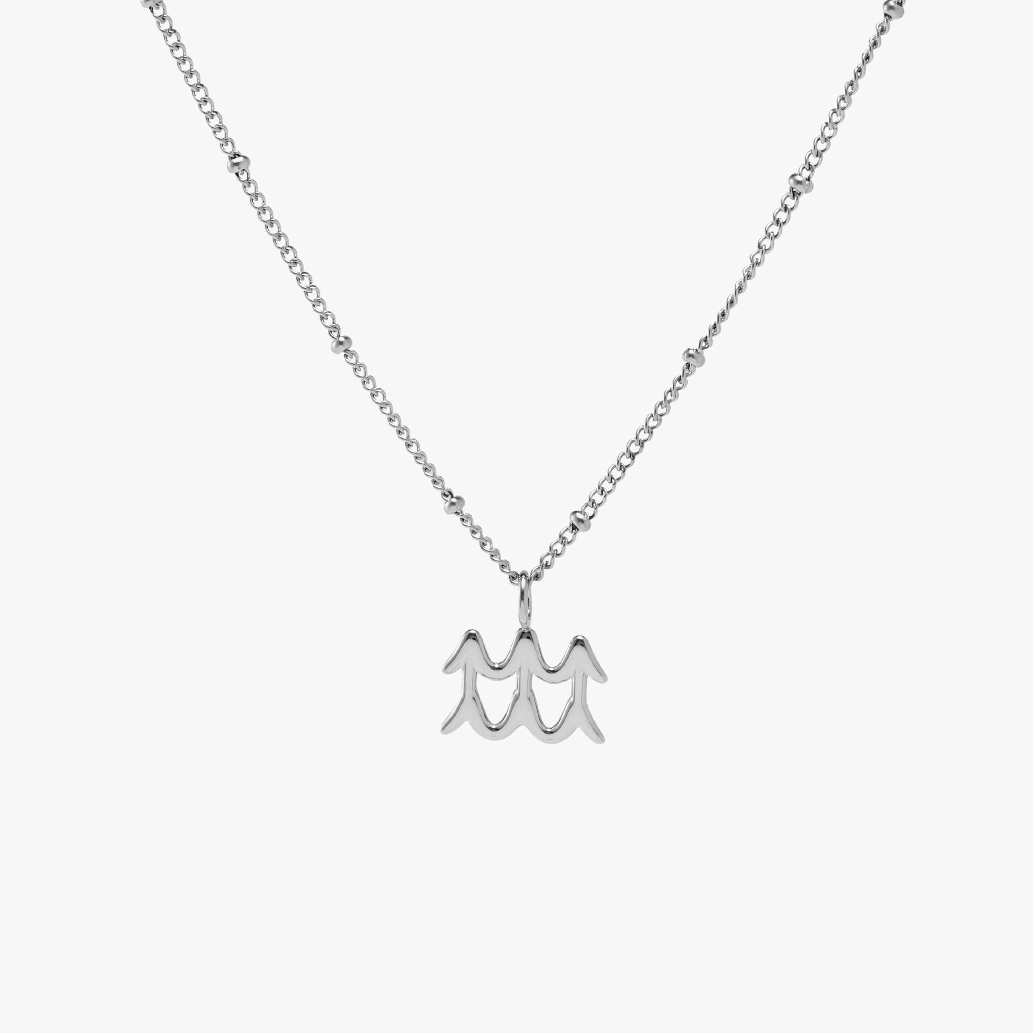 Zodiac Necklace Aquarius Silver