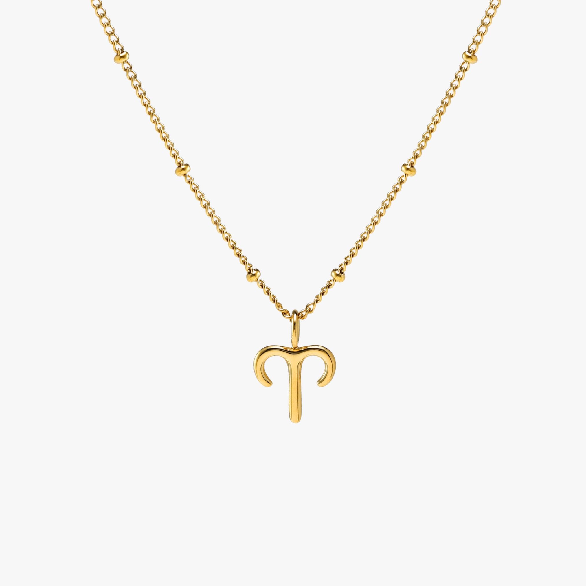 Zodiac Necklace Aries Gold