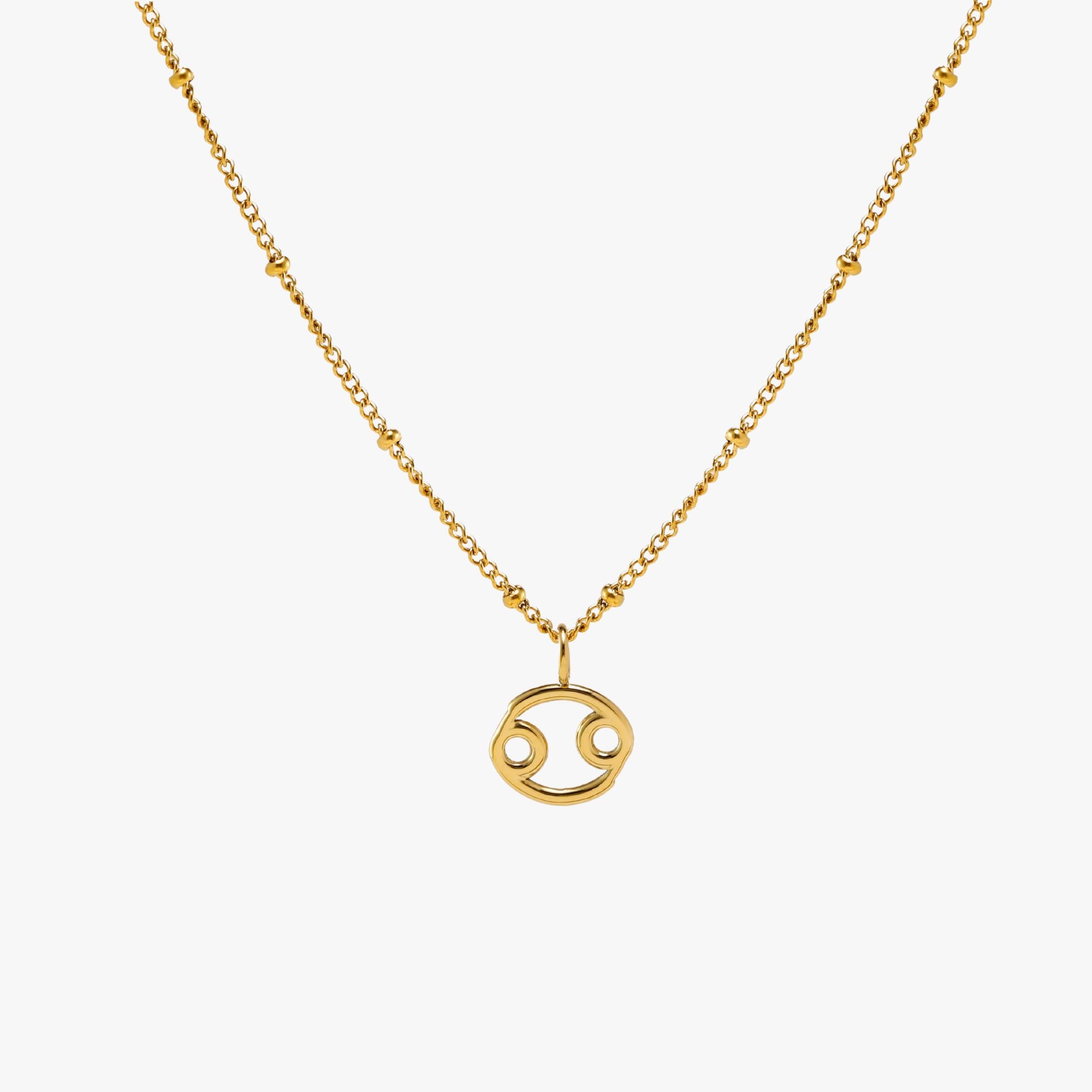 Zodiac Necklace Cancer Gold