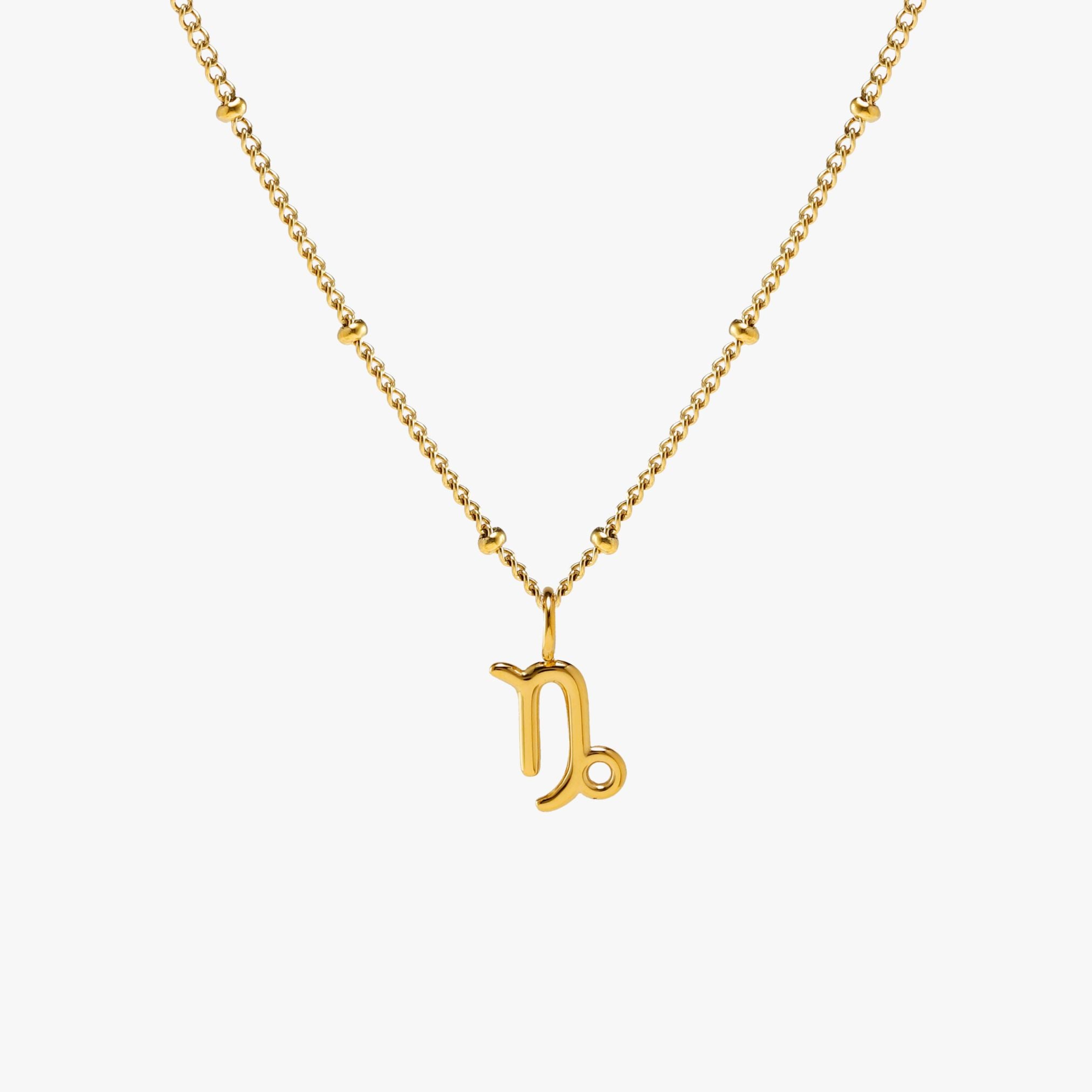 Zodiac Necklace Capricorn Gold
