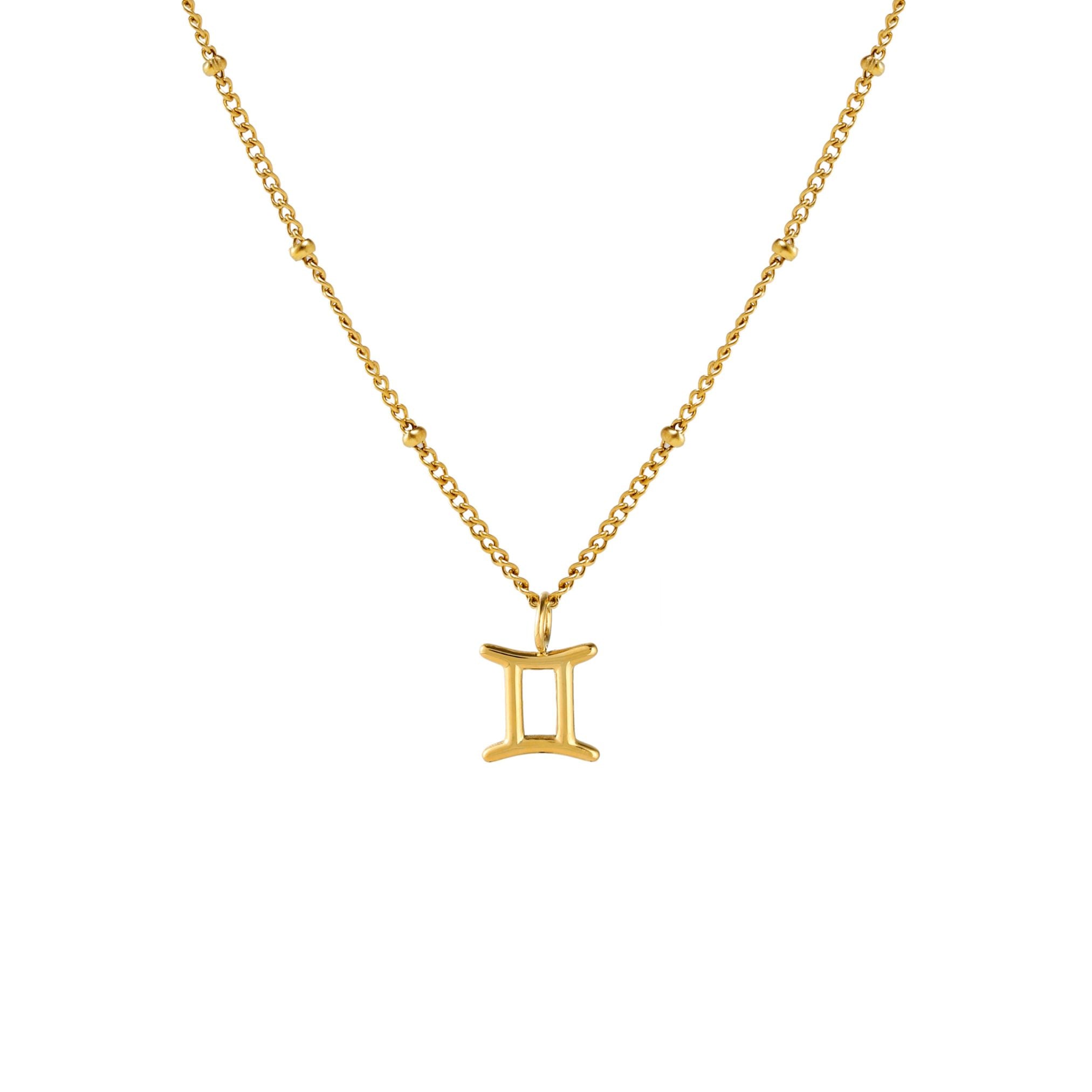 Zodiac Necklace Gemini Gold