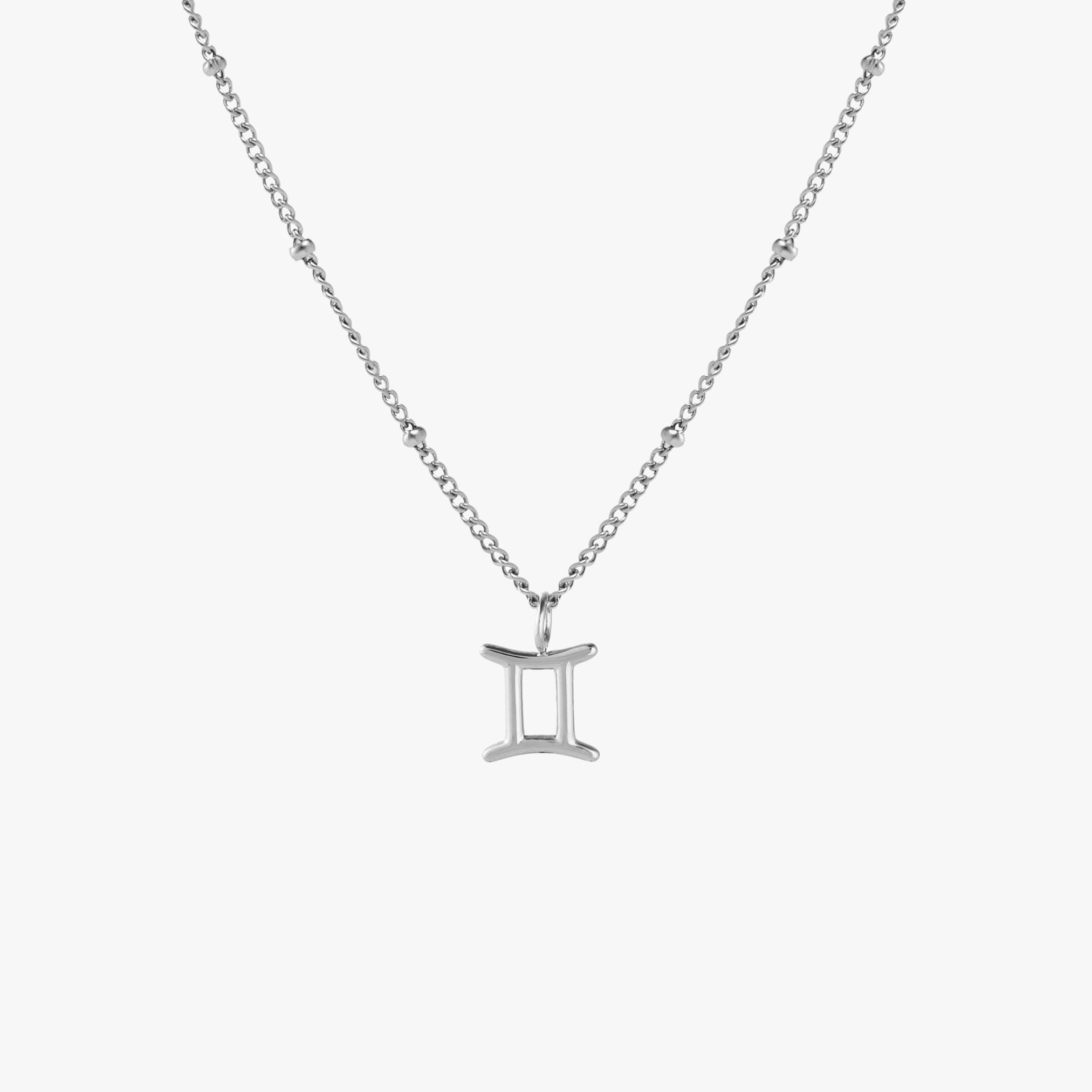 Zodiac Necklace Gemini Silver