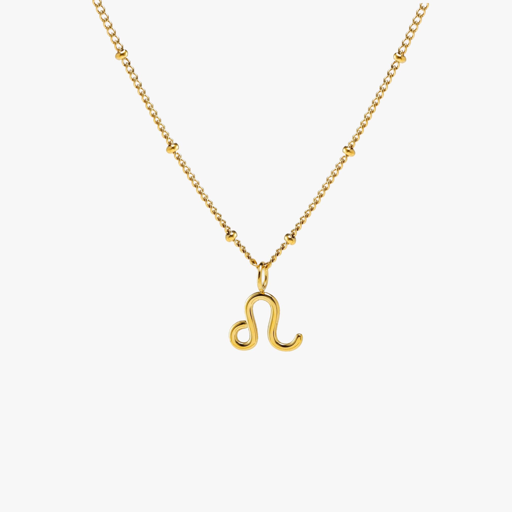 Zodiac Necklace Leo Gold