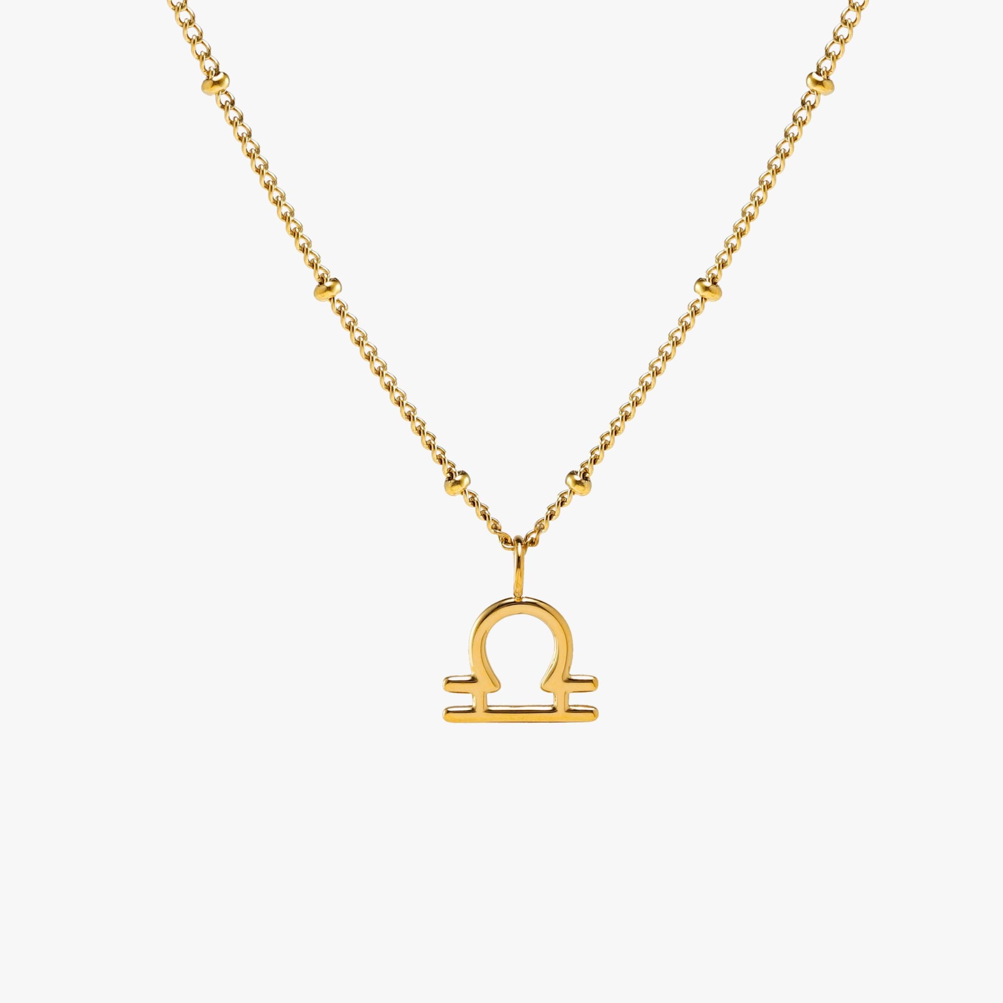 Zodiac Necklace Libra Gold
