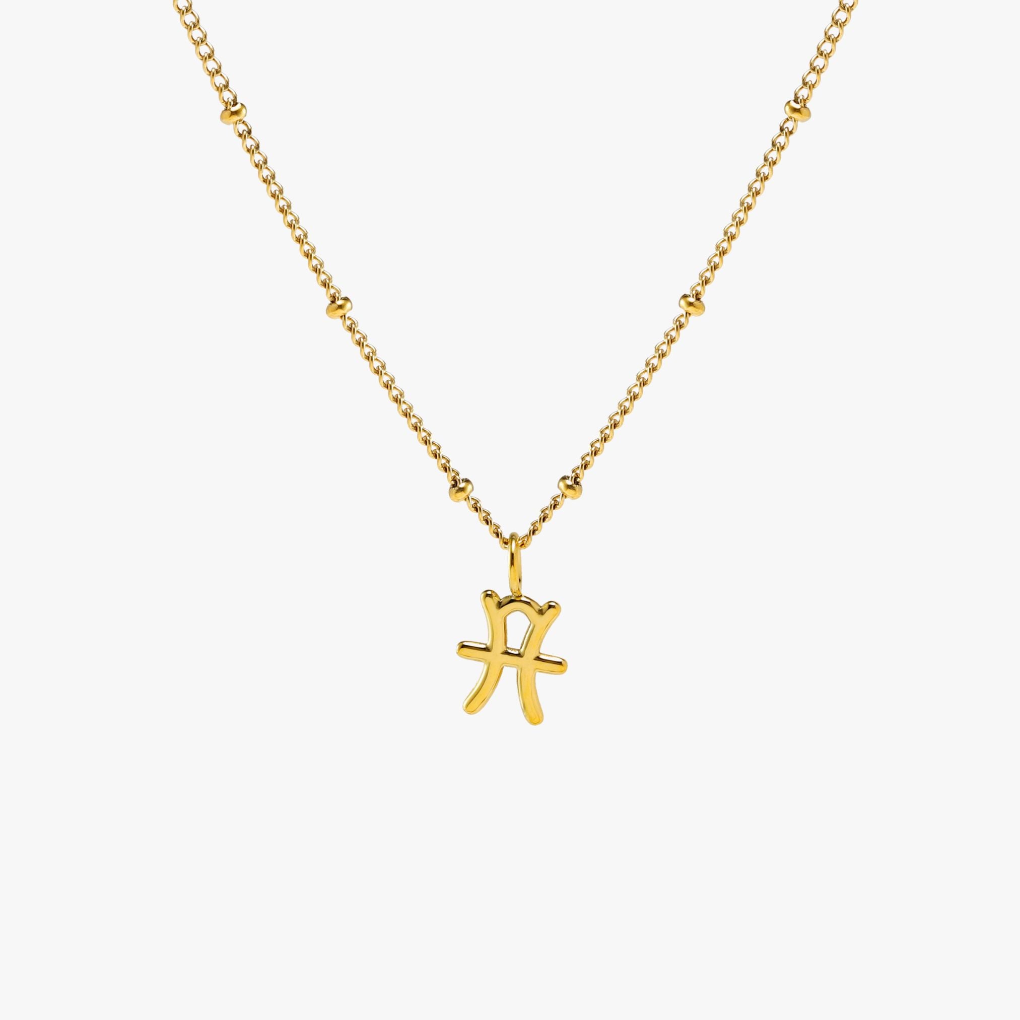 Zodiac Necklace Pisces Gold