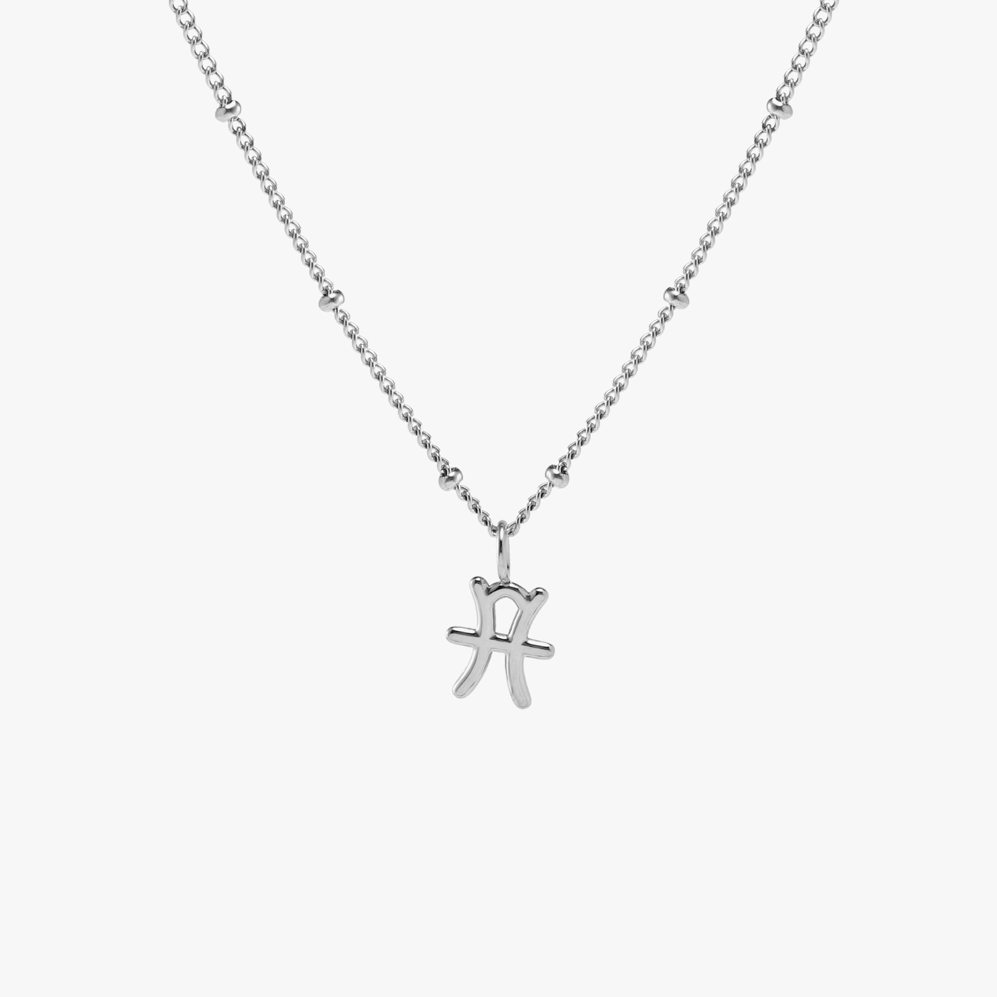 Zodiac Necklace Pisces Silver