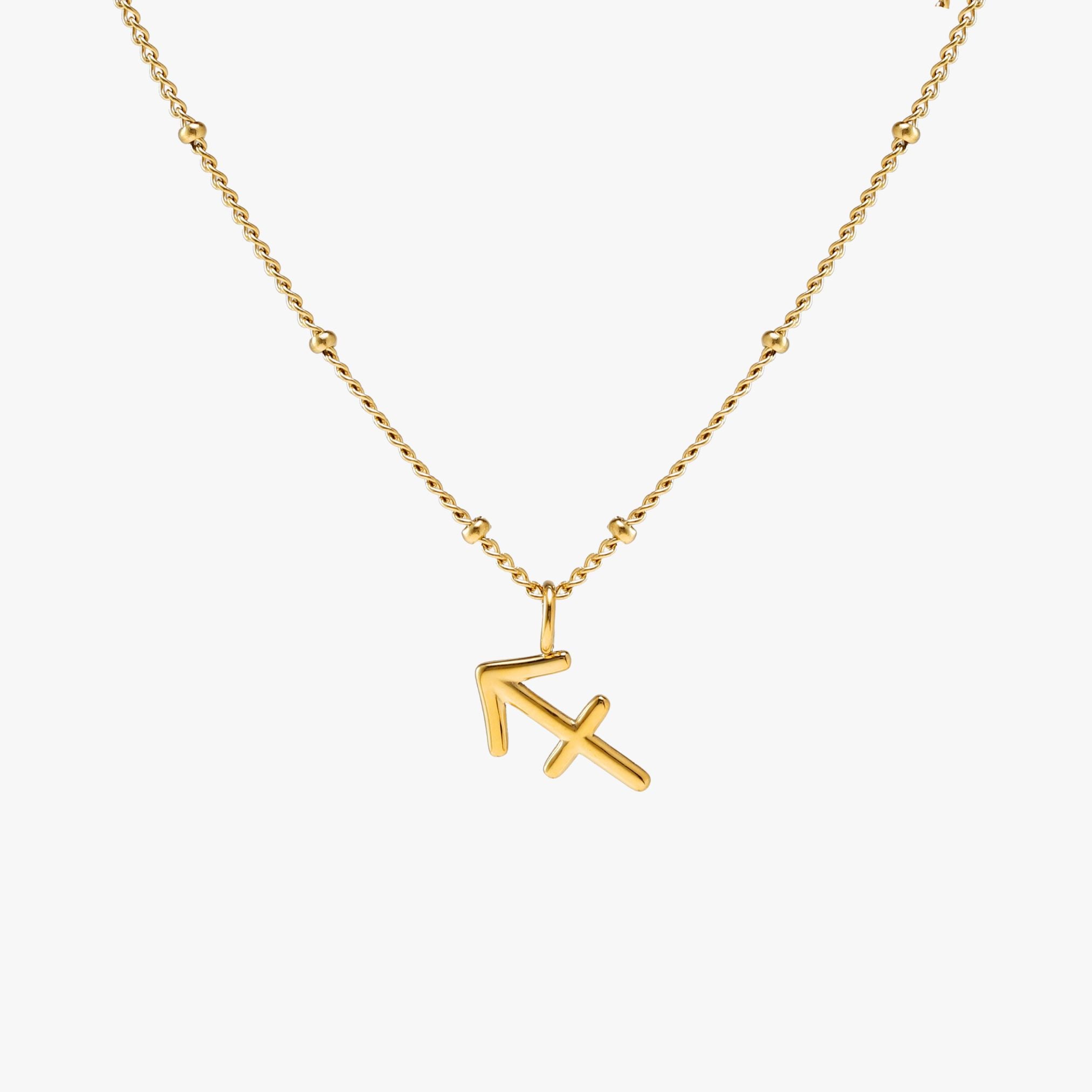 Zodiac Necklace Sagittarius Gold
