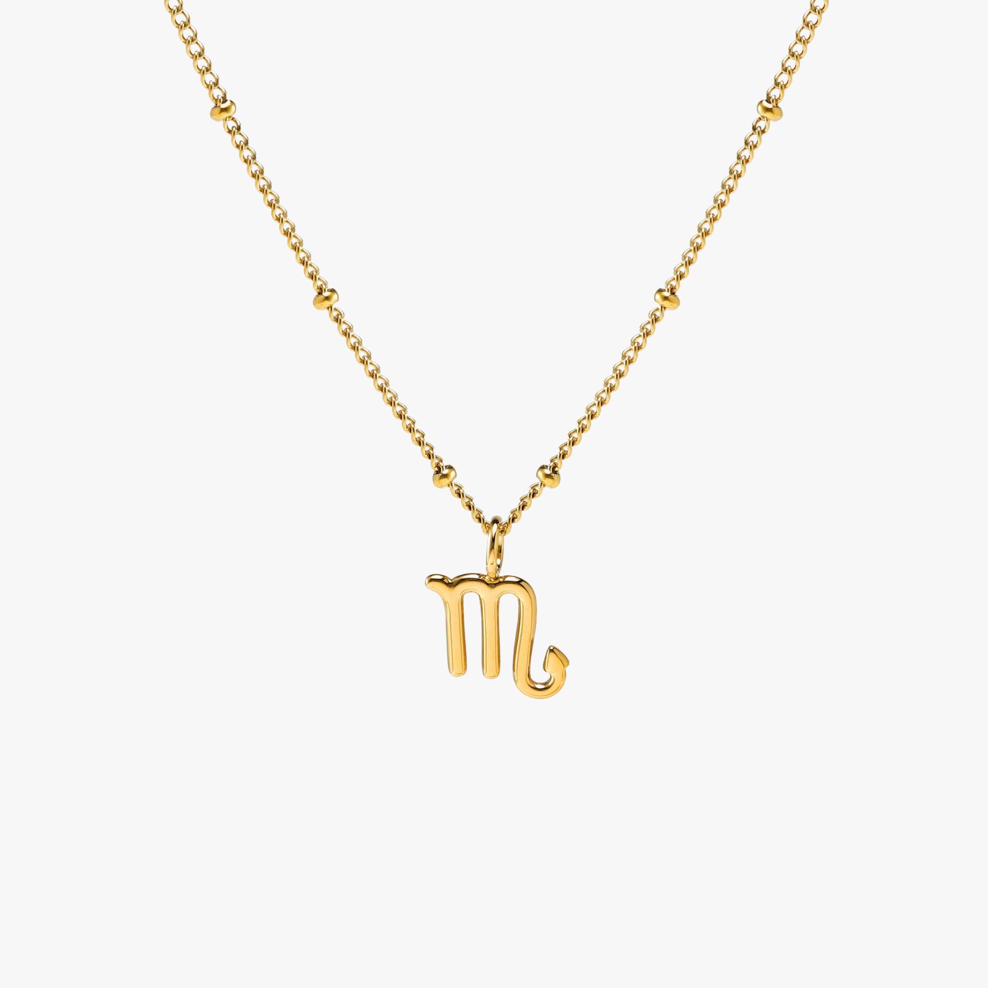 Zodiac Necklace Scorpio Gold