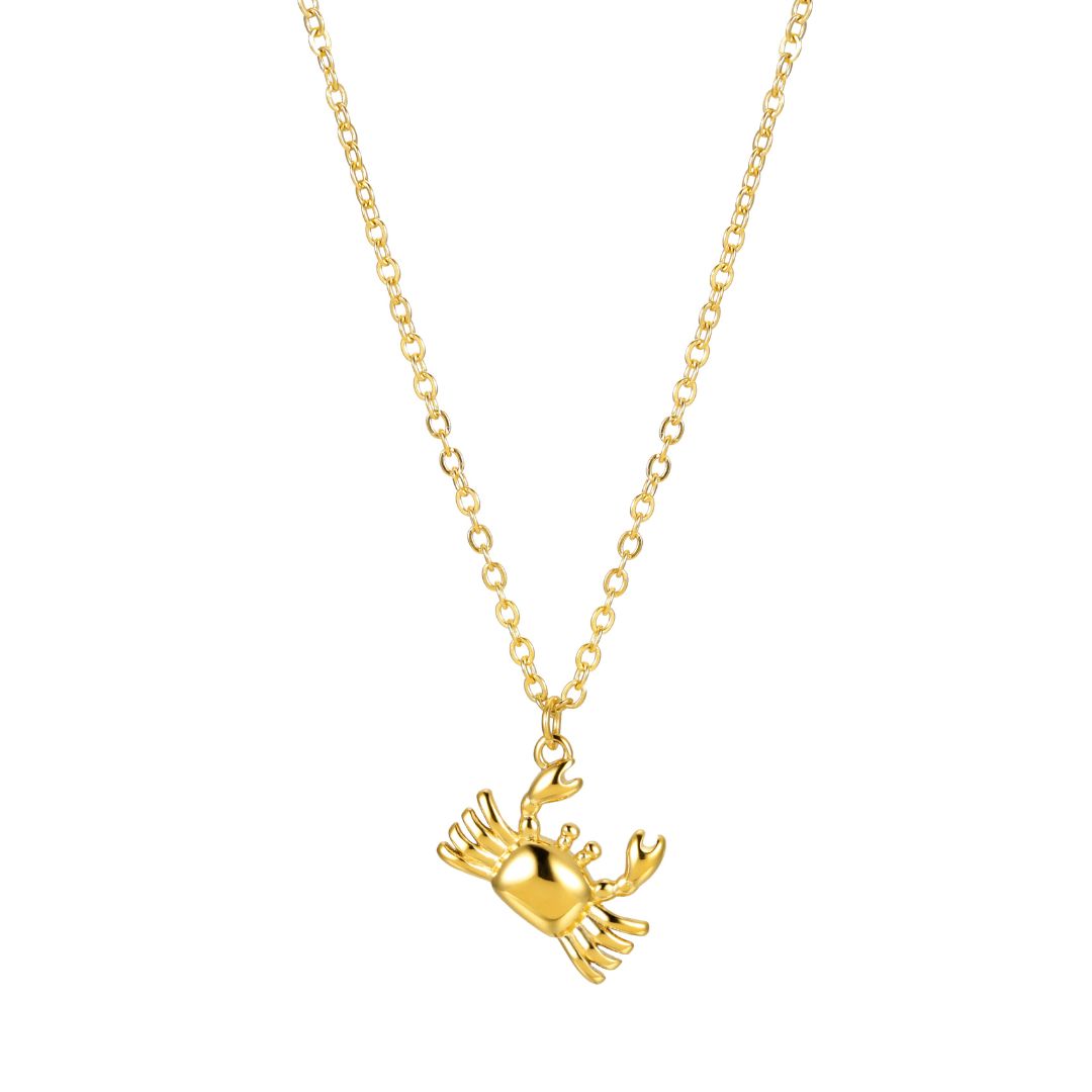 Gold crab necklace