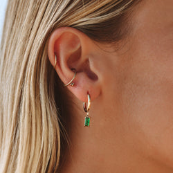 Gold green earrrings