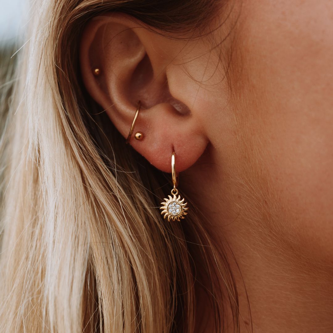 Sun clearance hoop earrings