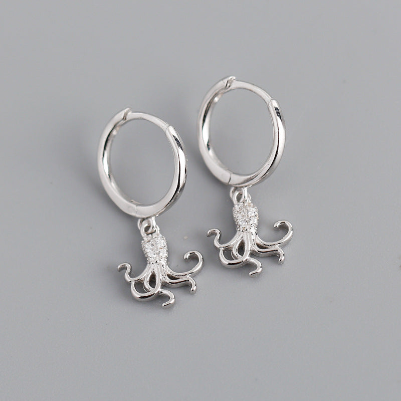 SIlver Octopus Earrings