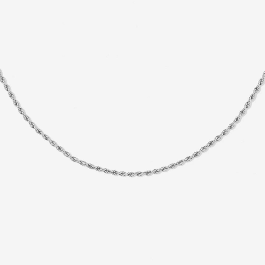 Silver Rope Chain Necklace for Women